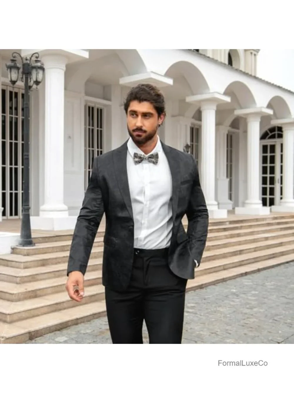 Men's Slim Fit Paisley Sport Coat Blazer 1 Button Party Suit Jacket